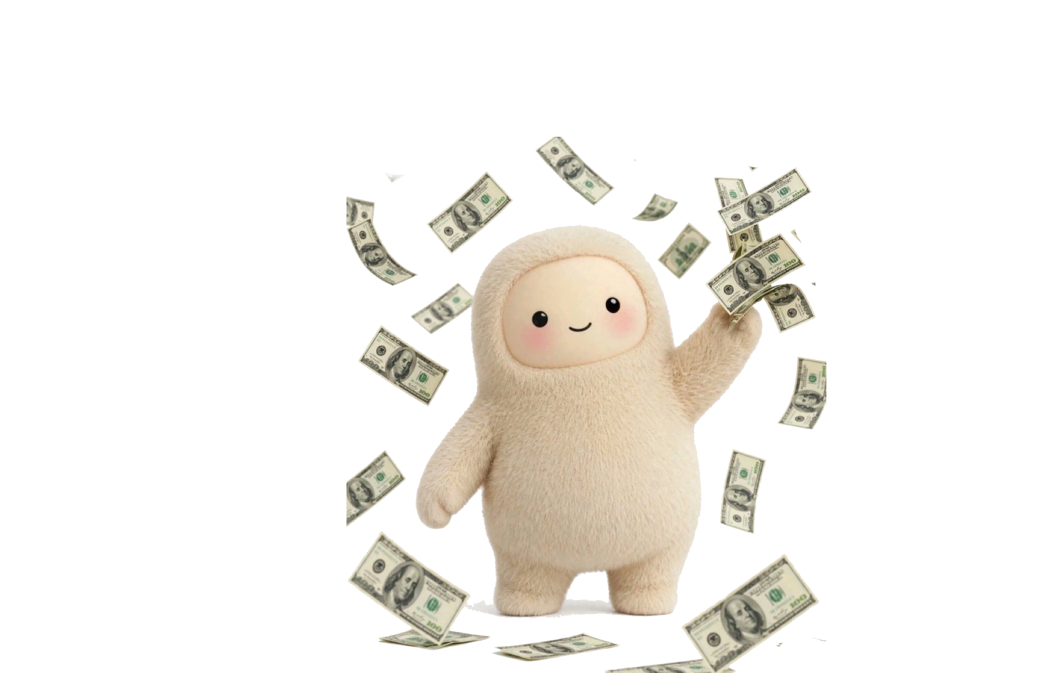 JOLLY testing oversized black cash in a bright open sky